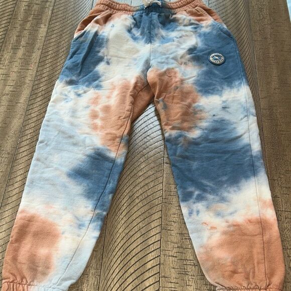 Tiny Whales 🐳 Tie-Dye Jogger 🏃 Pants Pockets Drawstring Aviator Nation Look 👀 - Picture 1 of 17